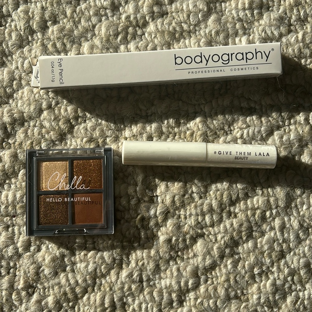 🌸 3/$15 NWT: Chella mini palette, brow gel, and bodyography eye pencil